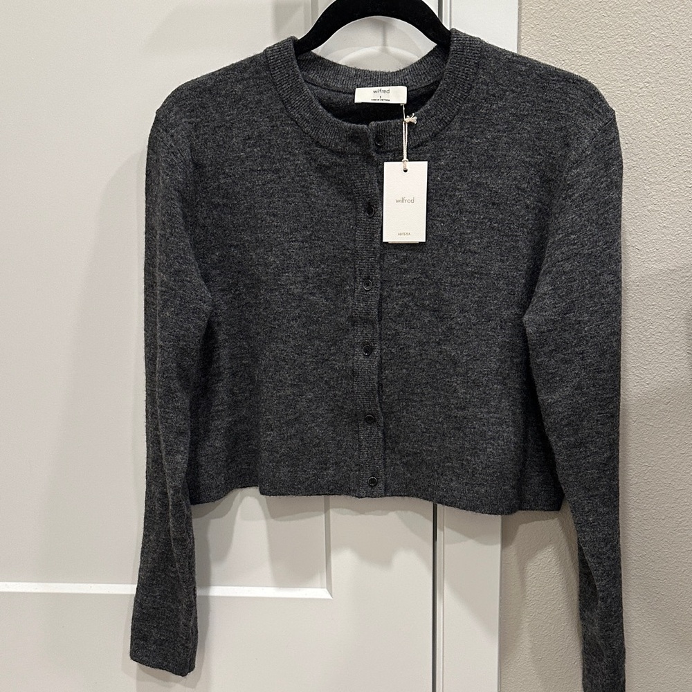 Aritzia Sicily Gray Cardigan Sweater